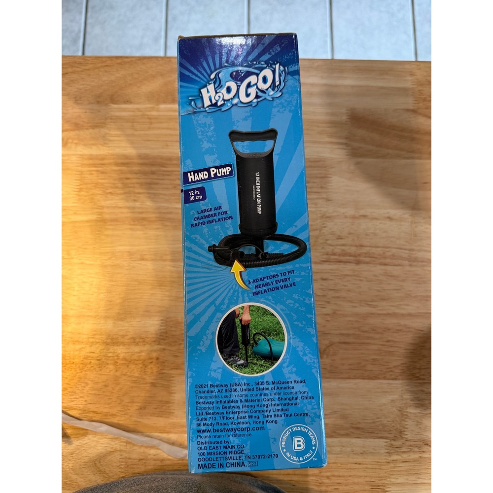 Bestway H2OGO Hand Pump 12 Inch Air‎ Pump w Hose Adapters Inflatable Pool Float - Picture 2 of 2